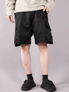 【ラスト1点】L0328 CARGO BERMUDA SHORTS_CHAPTER 2 STRETCH CAVALRY COTTON LYOCELL / バミューダ カーゴ ハーフパンツ (コットンリヨセル) /ブラック