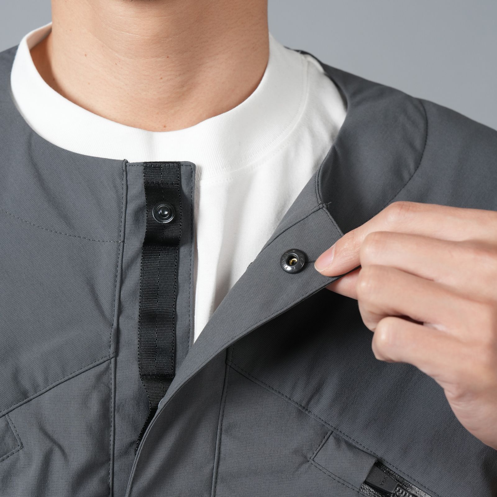 【残りわずか】V1A-M / NYLON STRETCH INTERROPS VEST / ベスト [ワイドフィット] (グレー)