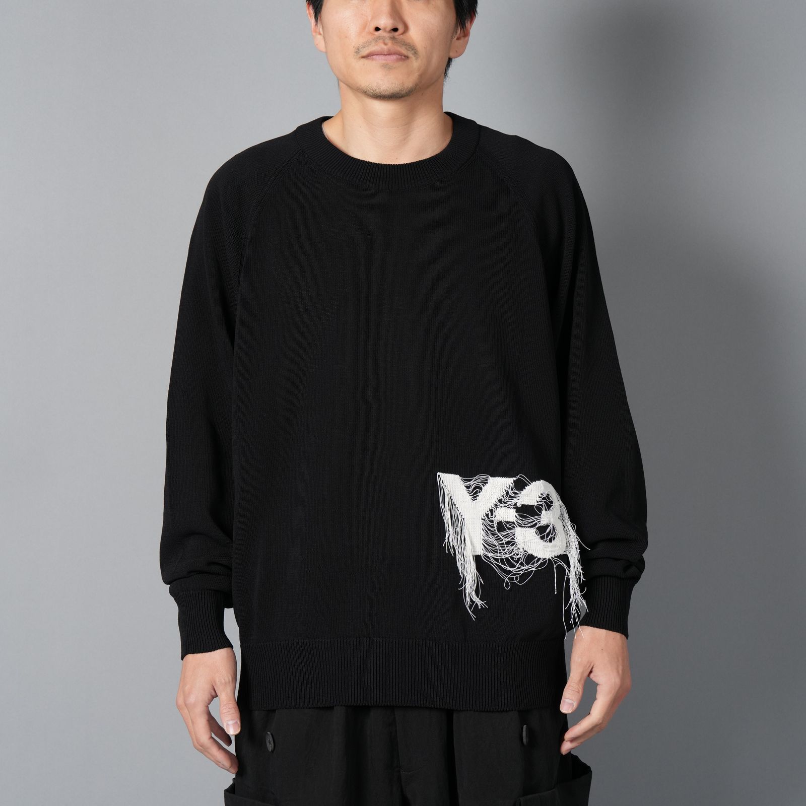 【ラスト1点】Y-3 Logo Knit Crew Sweatshirt  / ニットセーター (ブラック)