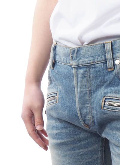 【ラスト1点】BH1 SLIM RIB PO / デニムパンツ (スリム) / ブルー / メンズ