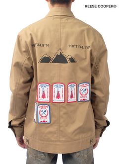 【ラスト1点】 PATCHES WORK JACKET - ワークジャケット (カーキ)