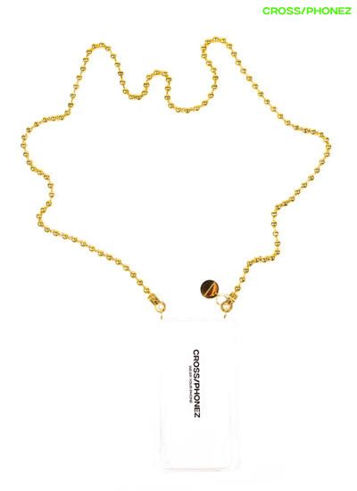CROSSPHONE BALL CHAIN GOLD - フォンアクセサリー (ゴールド) CROSS PHONEZ - 002 CROSS/PHONEZ