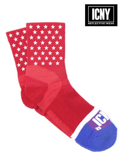 Red Basic Quarter Ankle Stars Socks - ソックス (レッド)