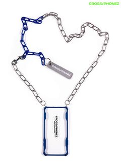 CROSSPHONE DARK BLUE AND SILVER CHAIN CASE - フォンアクセサリー (ダークブルー/シルバー)