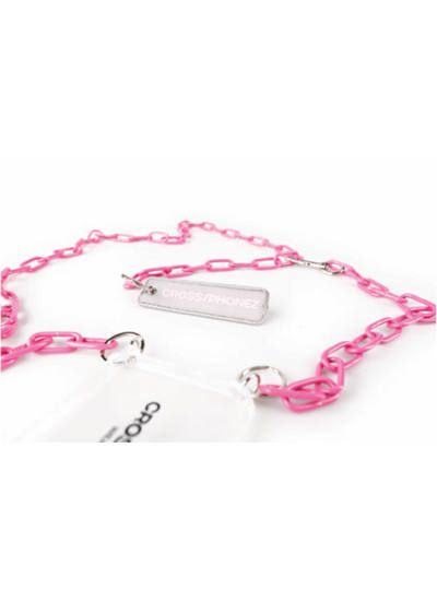 CROSSPHONE BABY PINK CHAIN CASE - フォンアクセサリー (ピンク)