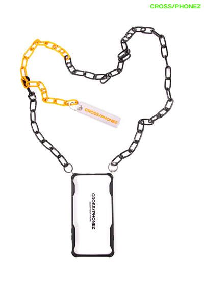 CROSSPHONE BLACK AND ORANGE CHAIN CASE - フォンアクセサリー (ブラック/オレンジ)