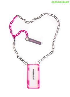 CROSSPHONE SILVER AND PINK CHAIN CASE - フォンアクセサリー (シルバー/ピンク)