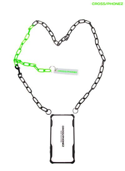 CROSSPHONE BLACK AND GREEN CHAIN CASE - フォンアクセサリー (ブラック/グリーン)