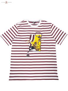 HCM STRIPED NAUTICAL LOGO TEE / ヒルフィガーコレクション / ストライプド ノーティカル ロゴ Tシャツ(ホワイト/レッド)
