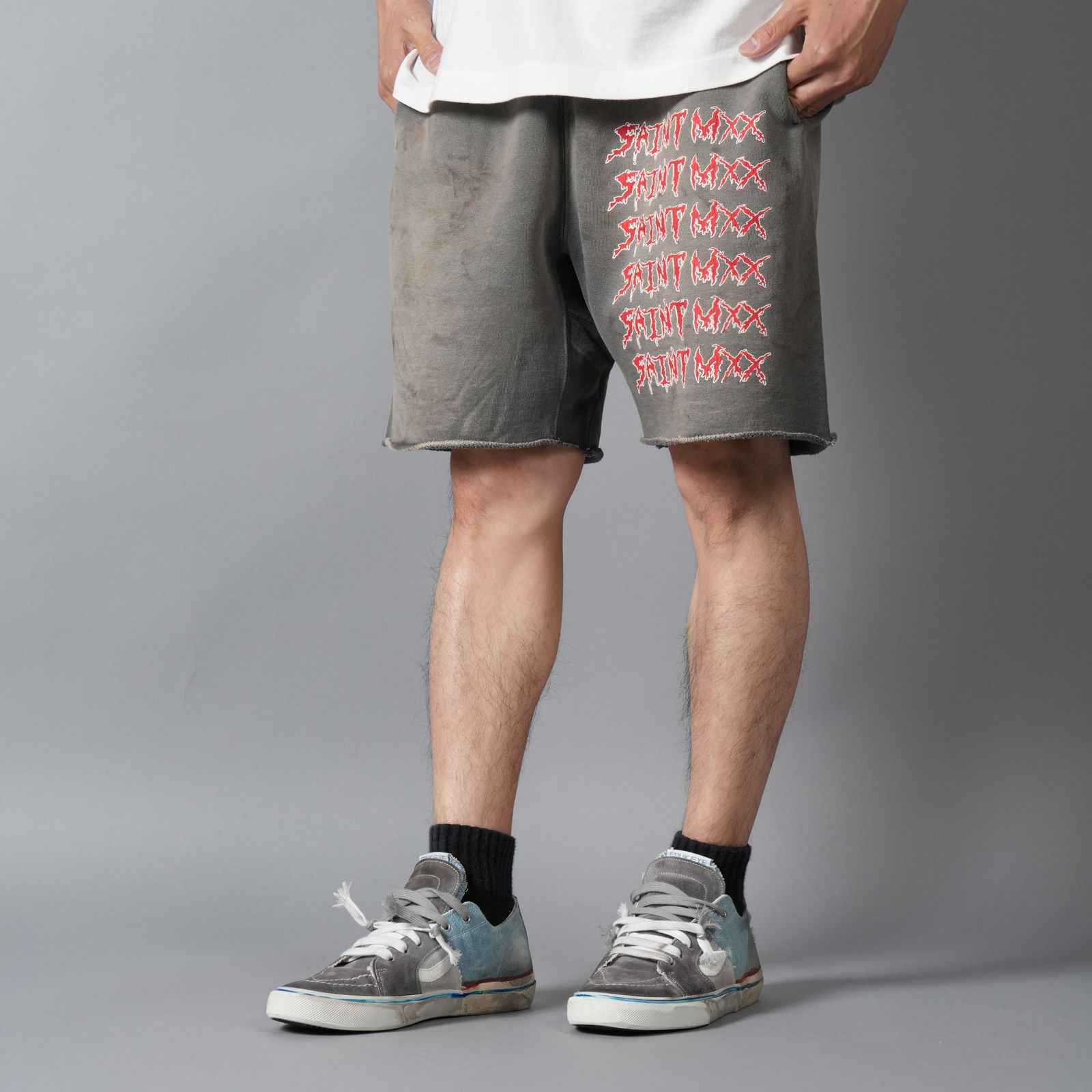 【ラスト1点】SM-MK8-0000-068 / SWEAT SHORTS / SAINT MXX / スウェットショーツ  (チャコール)