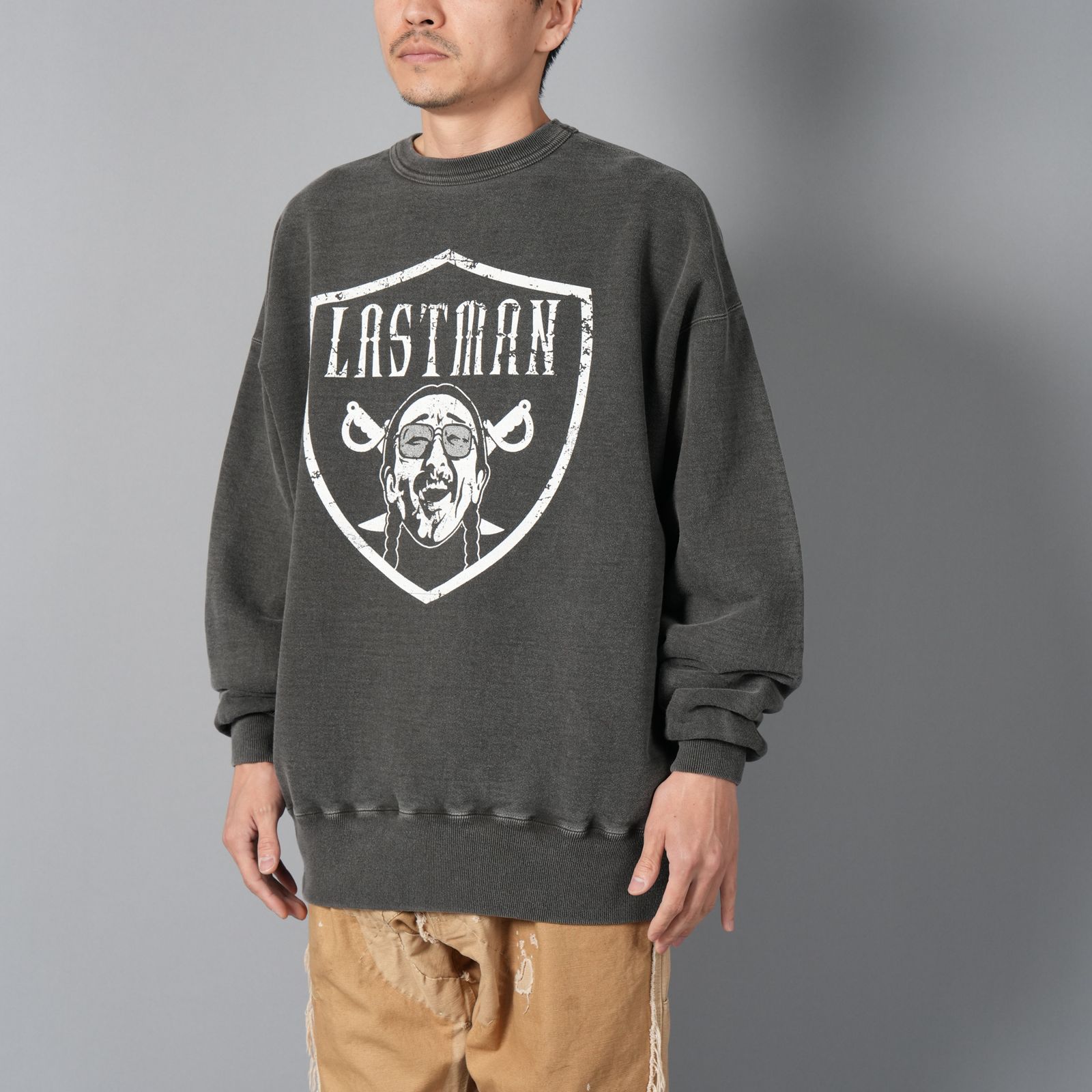 【残りわずか】PRINTED CREW NECK "NFL" / プリント クルーネック エヌエフエル / スウェット・トレーナー (ブラック)