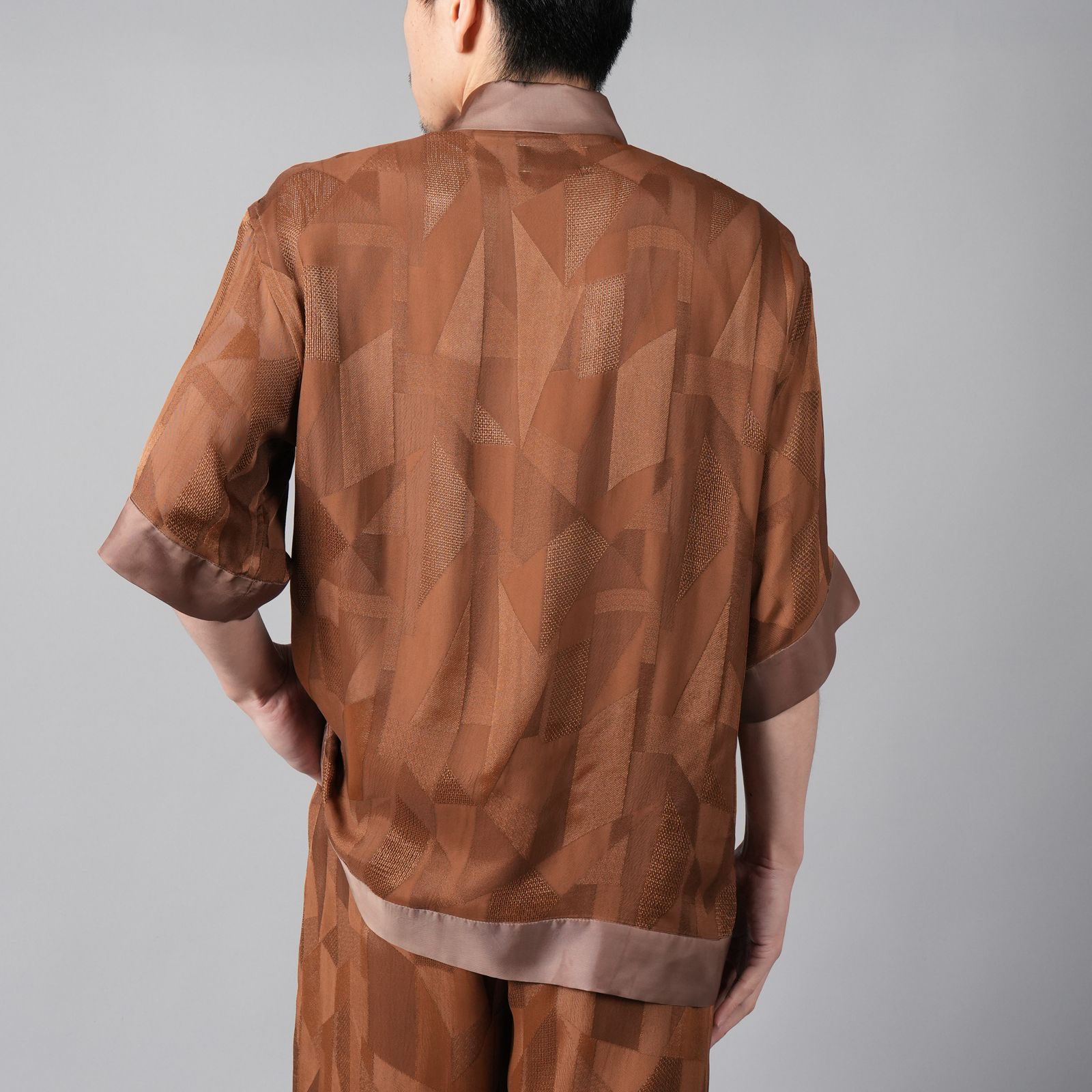 【ラスト1点】RAYON CUPRA SHIRT / レーヨン キュプラ シャツ (ブラウン)