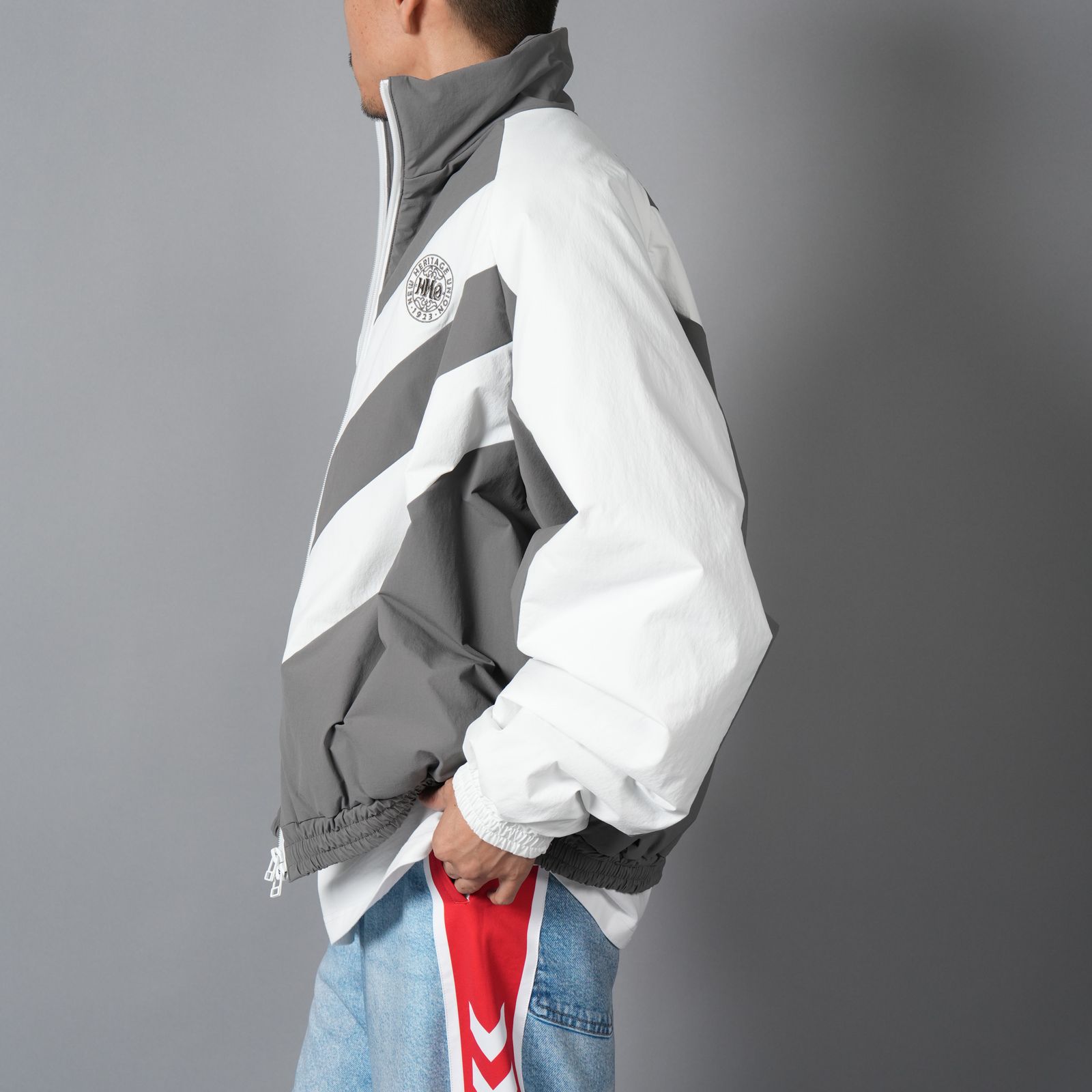 【ラスト1点】CORDURA CHEV PUFF JACKET / パフジャケット (グレー/ホワイト)