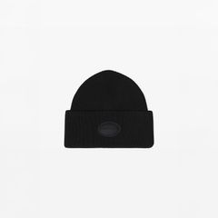 【ラスト1点】RIBBED BEANIE WITH DOMED LOGO PATCH  / ビーニー・ニットキャップ 【ユニセックス】 (ブラック)