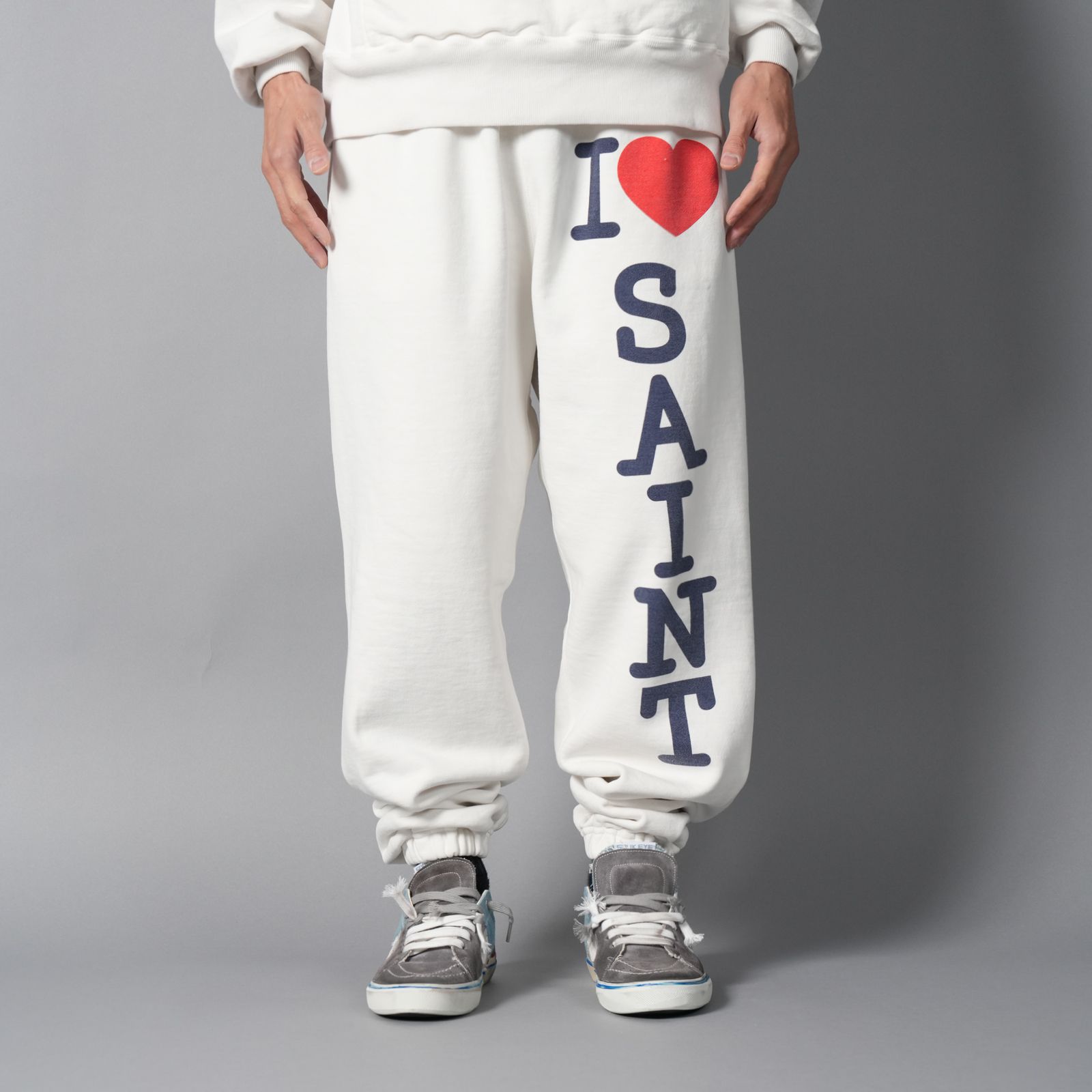 SM-MK8-0000-063 / SWEAT PANTS / I LOVE SAINT / WHITE / スウェットパンツ (ホワイト)