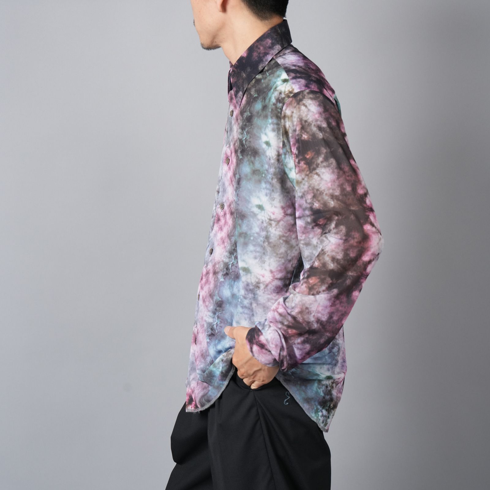 【ラスト1点】TIE DYE TULLE SHIRTS / タイダイ チュールシャツ (ピンク)