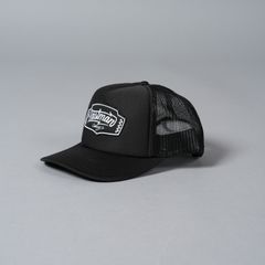【ラスト1点】EMBROIDERED TRUCKER CAP "LM CLOTHING"   / メッシュキャップ (ブラック/ブラック)