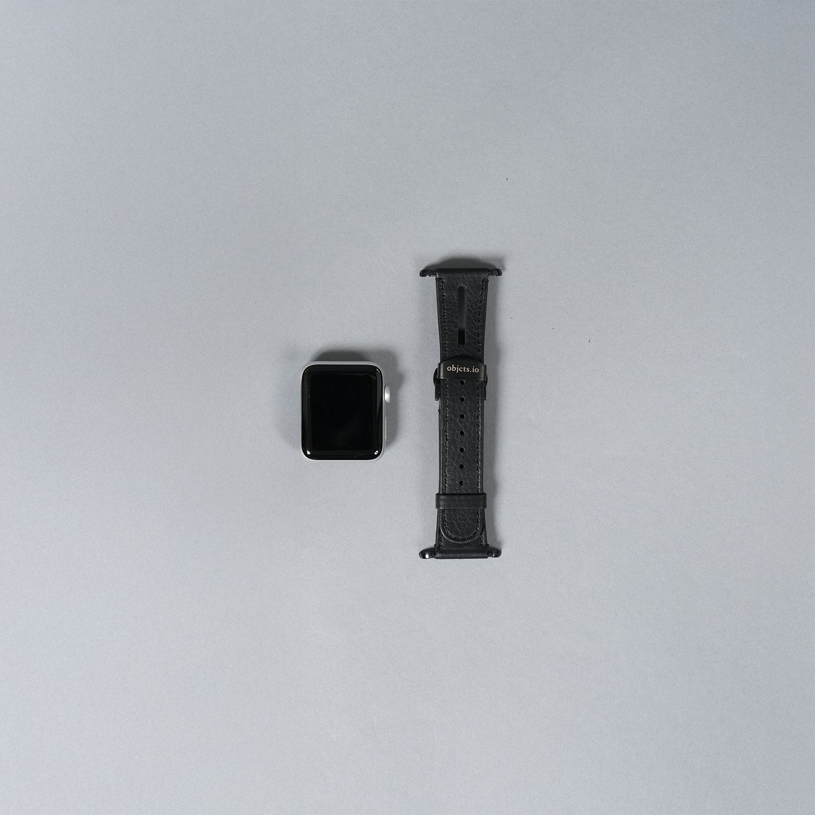 レザーハイブリッドバンド Dバックル for Apple Watch (ブラック)