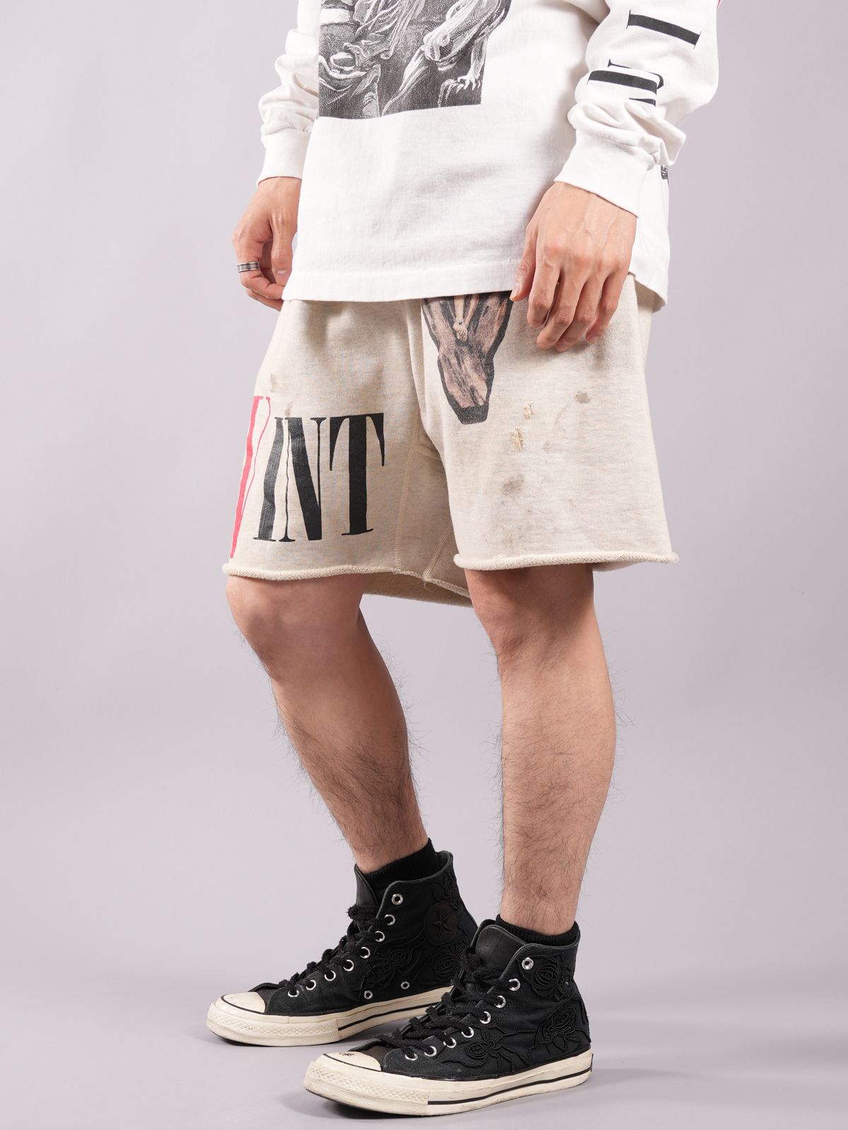 ラスト1点 / SM-S22-0000-071/SWEAT SHORTS/VLONE/GREY スウェットショーツ  (グレー)