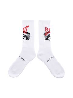 ラスト1点 / SM-S22-0000-100 / SOCKS / EYE / ORANGE / ソックス アイ   (ホワイト)