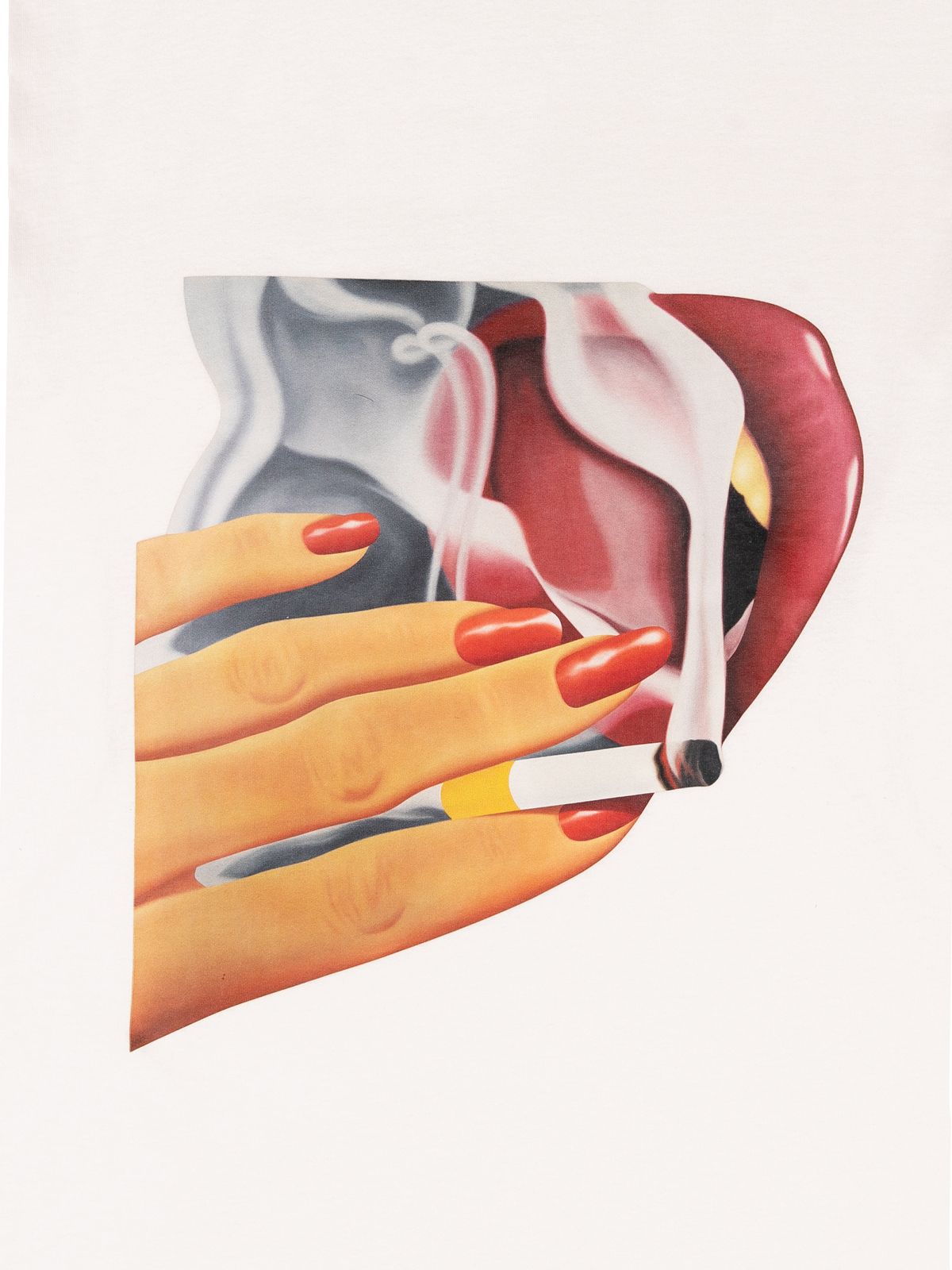 【ラスト1点】 EU x TOM WESSELMANN SMOKING LIPS LONG SLEEVE TEE / ロングスリーブ Tシャツ   (ホワイト)