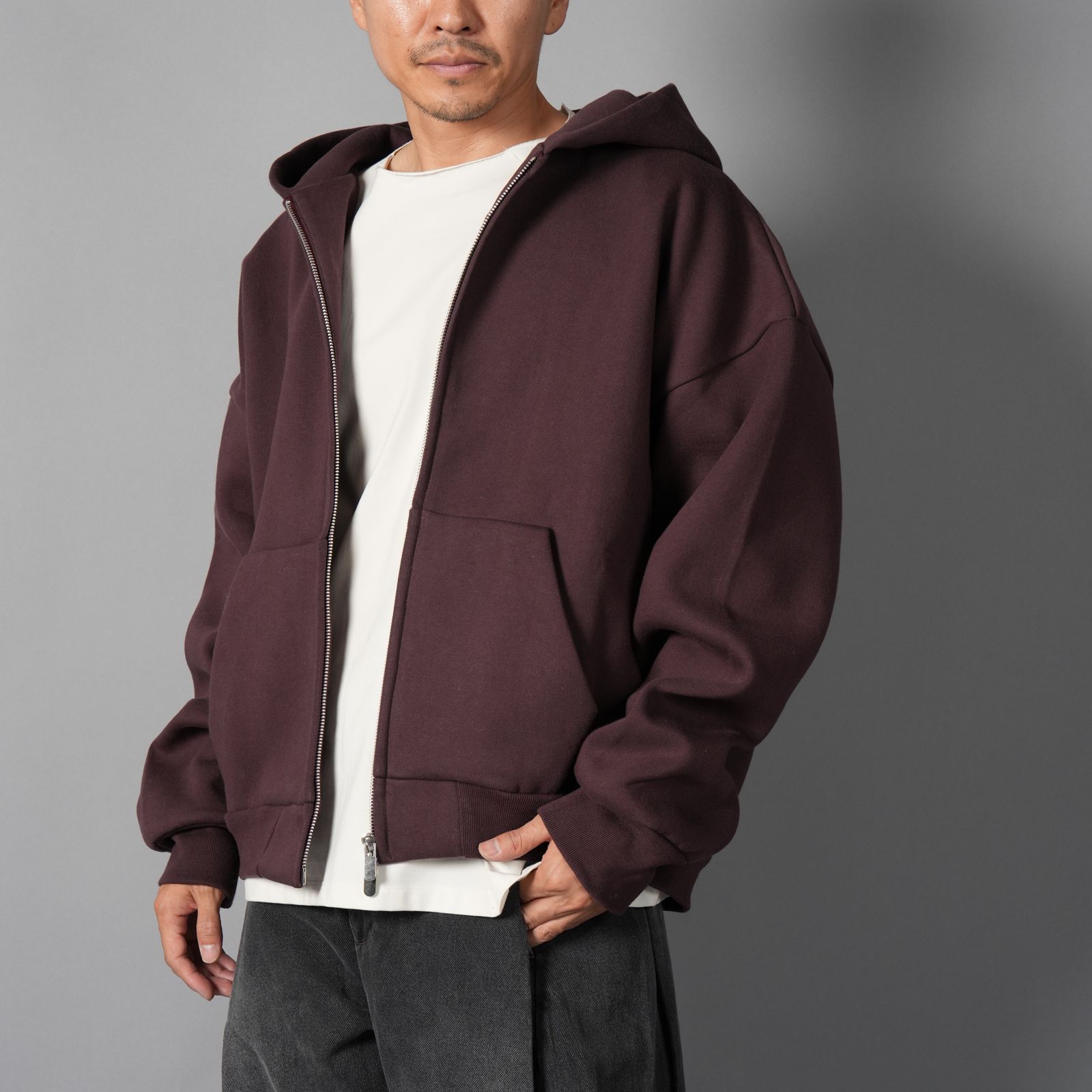 V2 ZIPPED HOODIE  / ジップフーディー (クランベリー)
