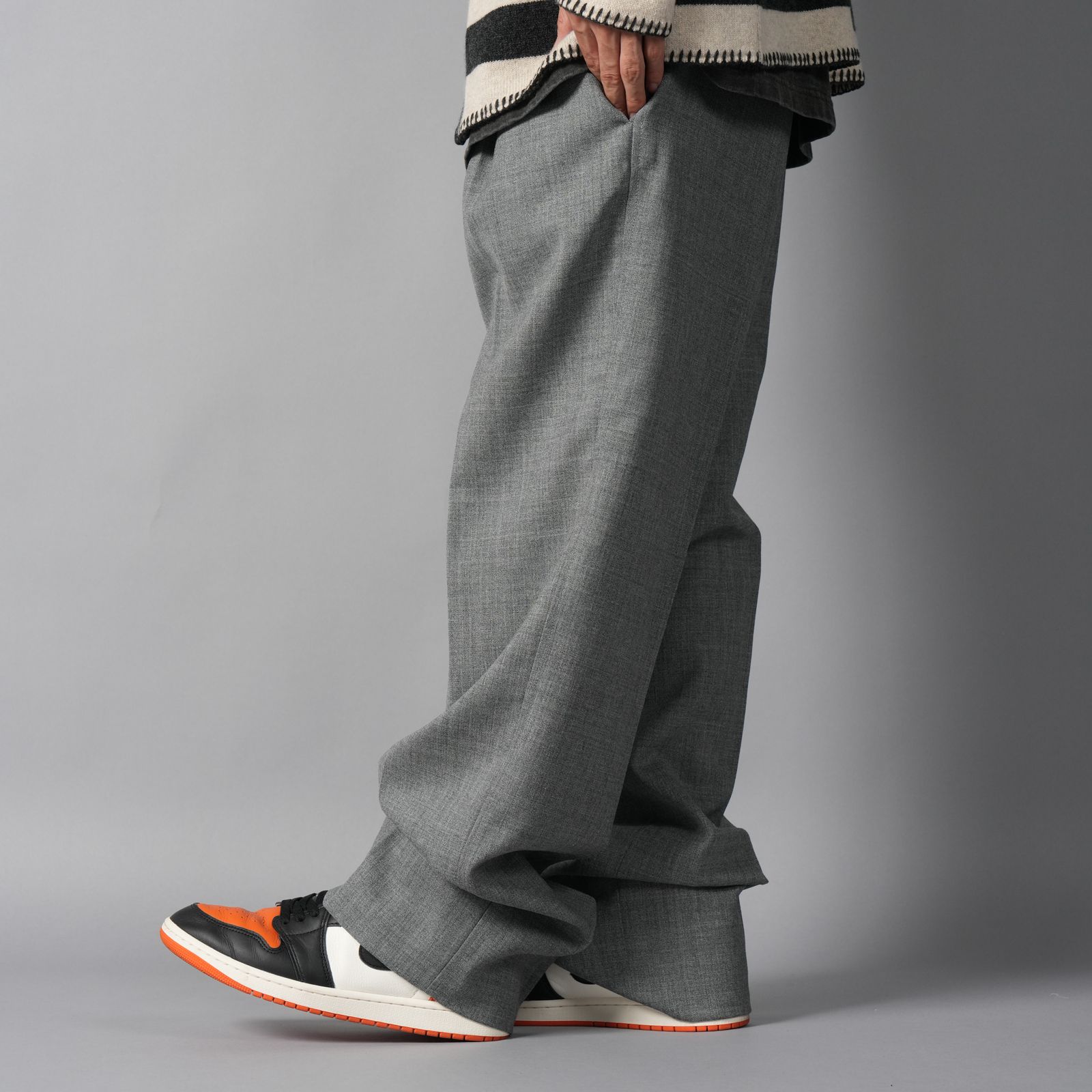 【ラスト1点】One Tuck Slacks / ワンタックスラックス (グレー)