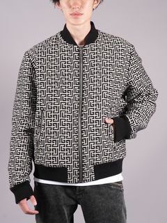 【ラスト1点】REVERSIBLE MONOGRAM BOMBER JACKET / モノグラム ボンバージャケット (リバーシブル)  / アイボリー・ブラック / 定番商品 / メンズ