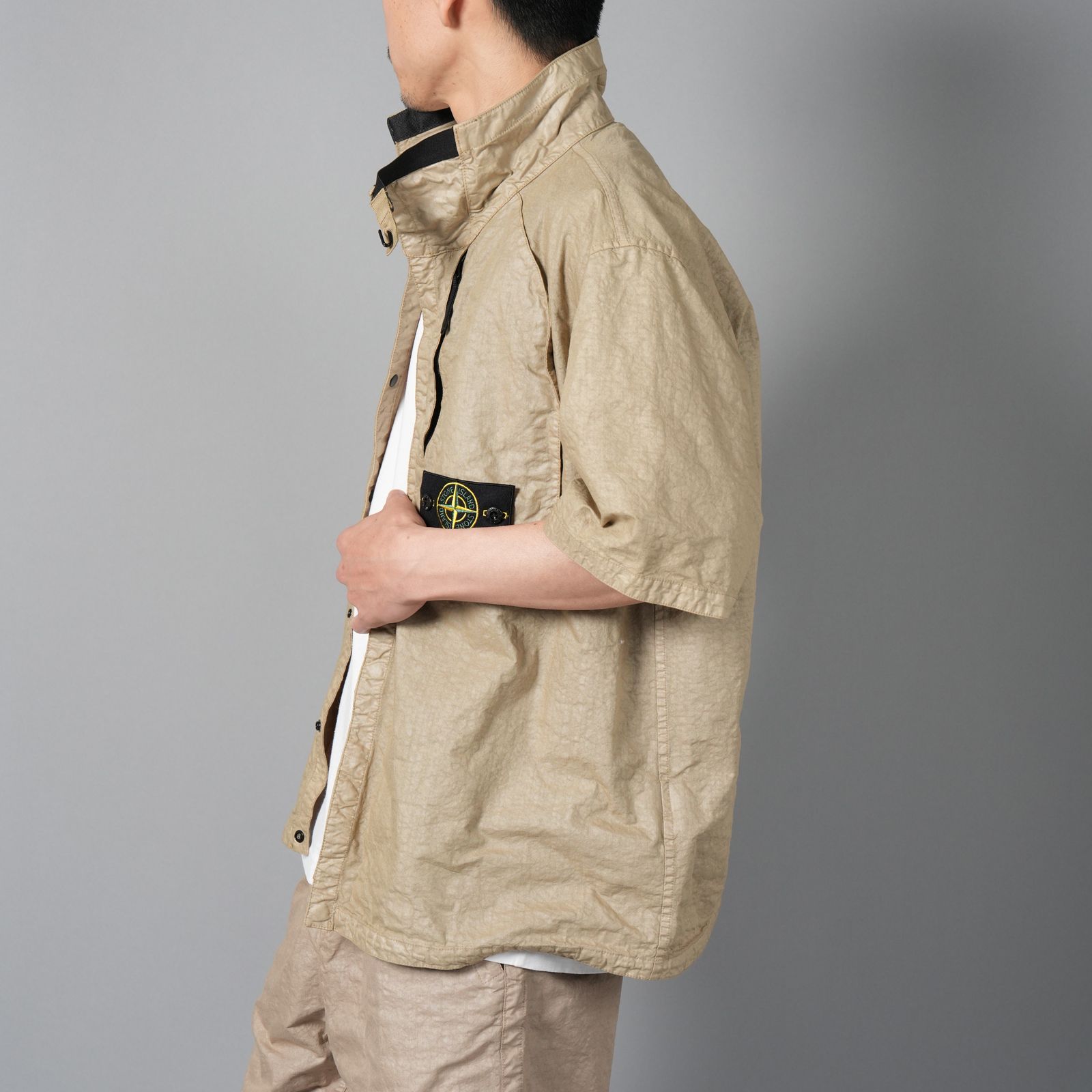 1200028 ORGANIC LOOK NYLON PANAMA-TC / 半袖シャツ [ガーメントダイ] (ビスケット)