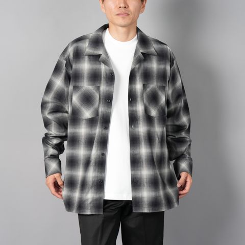 【ラスト1点】Box shirt / ボックスシャツ / ネルシャツ  (ブラック)
