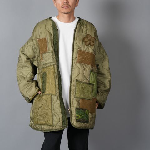NO:1 / Rebuild U.S.ARMY M-65 Fishtail Parka Quilting Liner  / フィッシュテール パーカー キルティングライナー [古着リメイク](カーキ)