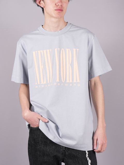 【ラスト1点】 SHORT SLEEVE TEE WITH NY PUFF GRAPHIC  / Tシャツ 【ユニセックス】 (ダーティースカイブルー)