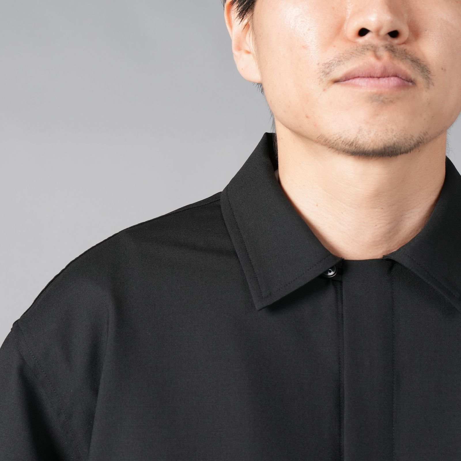 【ラスト1点】ASCENT FLY FRONT SHIRT / アセント フライ フロント シャツ (ブラック)