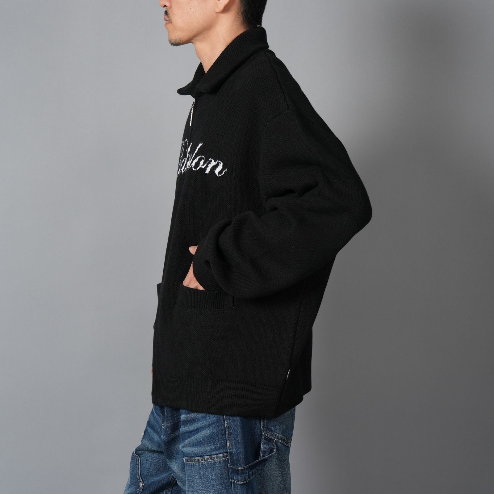 ZIP CARDIGAN / ジップカーディガン  (ブラック)