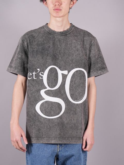 【ラスト1点】 SHORT SLEEVE TEE WITH PRINTED SLOGAN  / Tシャツ 【ユニセックス】 (アシッドブラック)