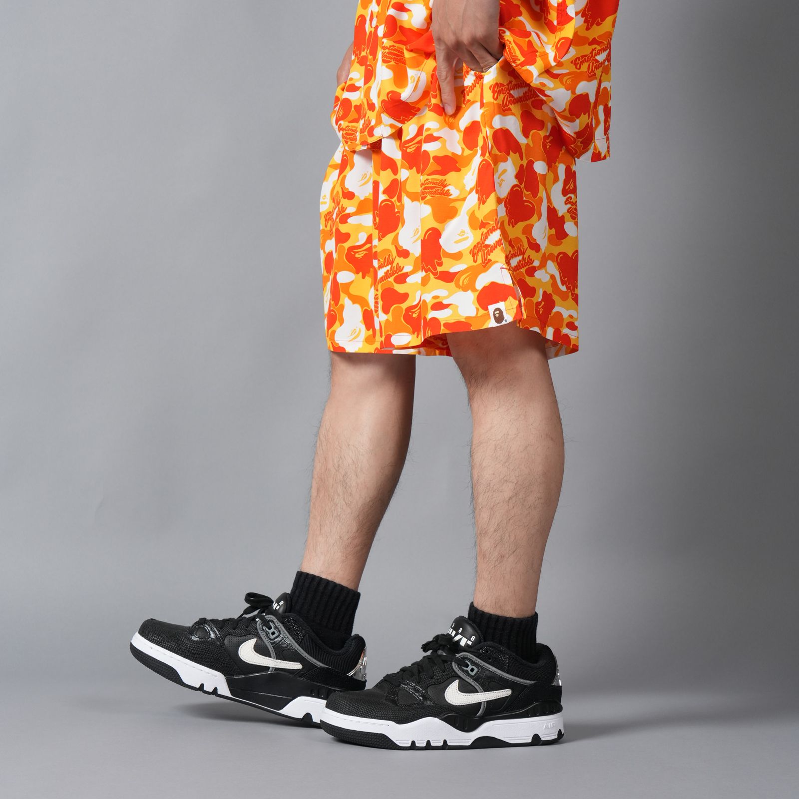 【コラボ】EU-MK8-0000-C04 / EU APE ALOHA SHORTS / ORANGE / ショーツ (オレンジ)
