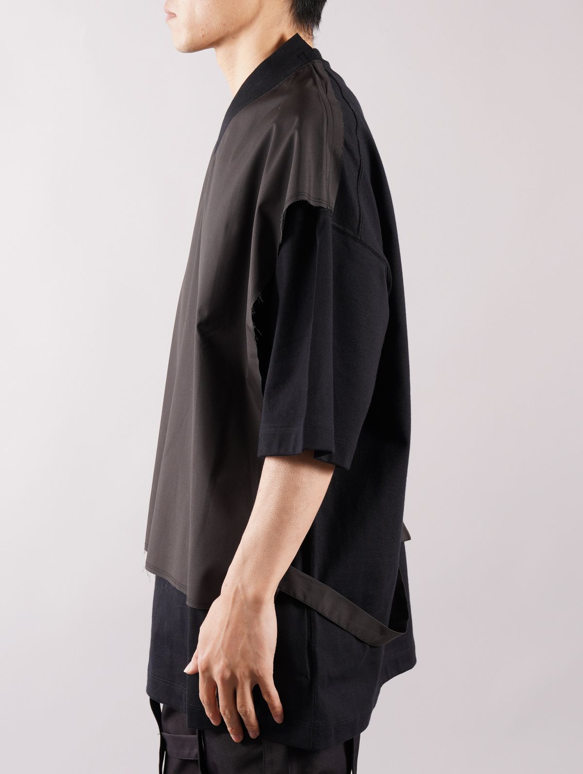 ラスト1点 / LAYERED T-SHIRTS "白髮一雄" / レイヤードTシャツ (ブラック)