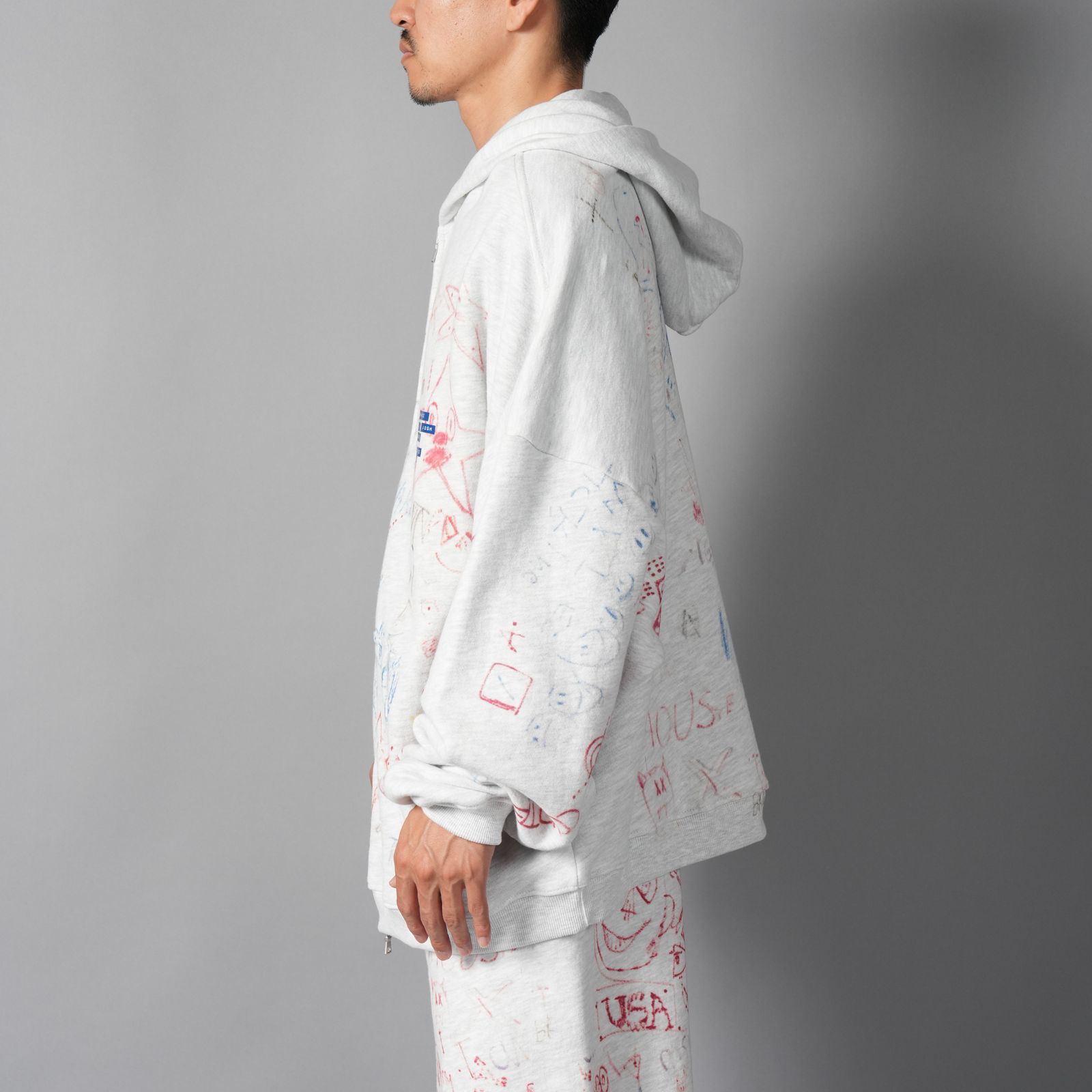 【ラスト1点】JOSHUA TREE DOUBLE ZIP HOODIE / ジップアップフーディー・パーカー (グレー)