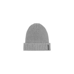 【ラスト1点】BEANIE WITH LOGO LABEL / ロゴフラッグタグ リブビーニー   (ヘザーグレー)