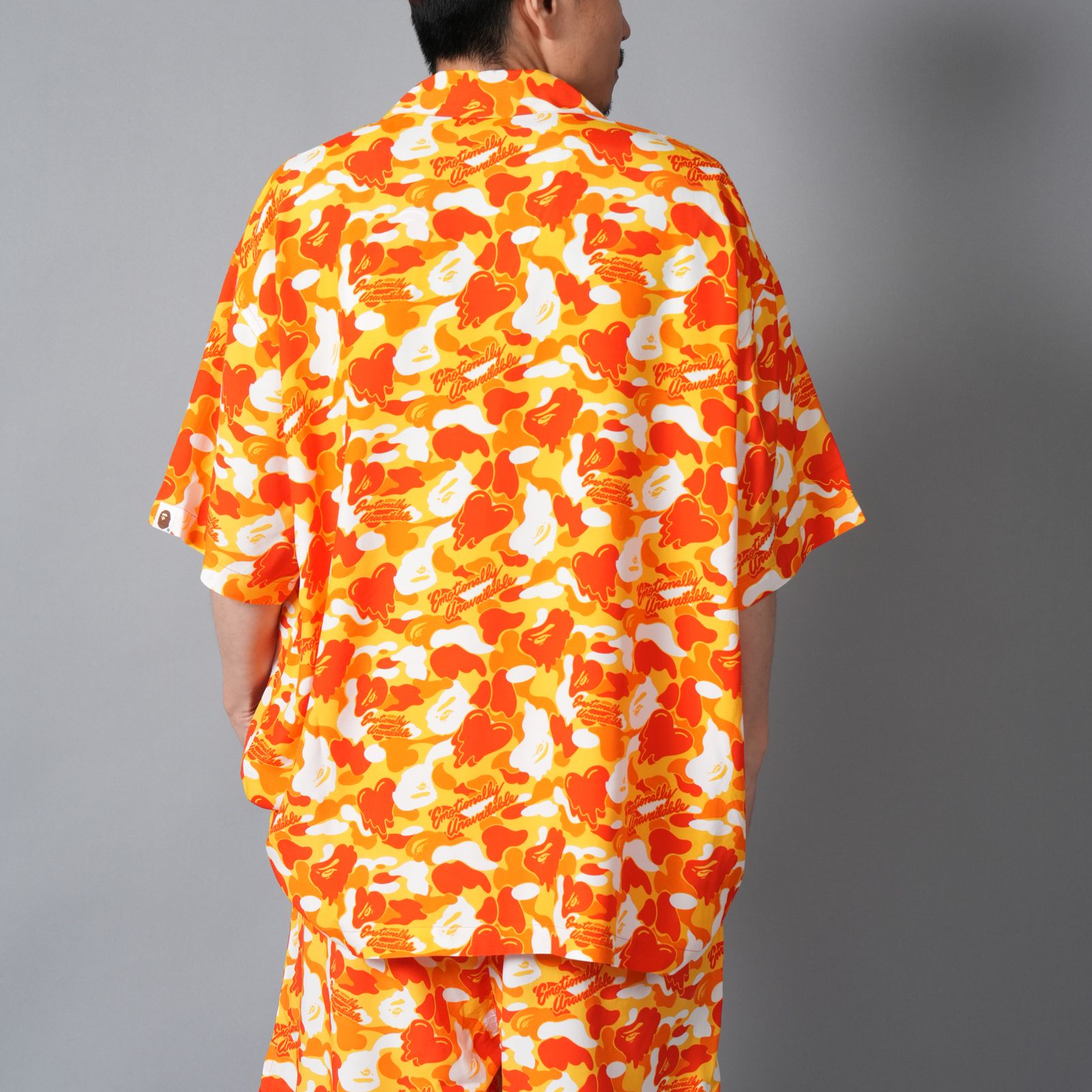 【コラボ】EU-MK8-0000-C01 / EU APE ALOHA SHIRT / ORANGE / シャツ (オレンジ)