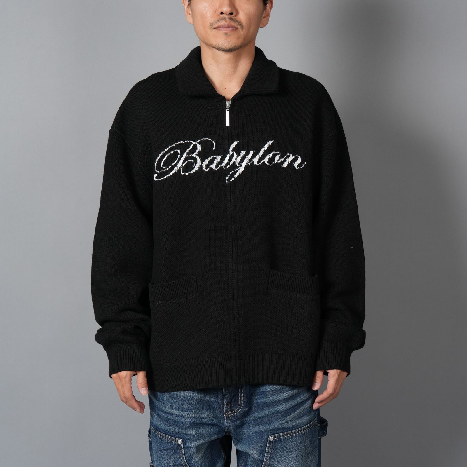 ZIP CARDIGAN / ジップカーディガン  (ブラック)