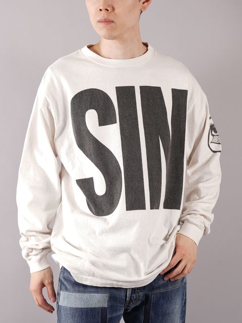 ラスト1点 / SM-A21-0000-015/LS TEE_SIN / ロングスリーブTシャツ  (ホワイト)