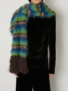 FUR KNIT STOLE/ ファーニット ストール (グリーン)