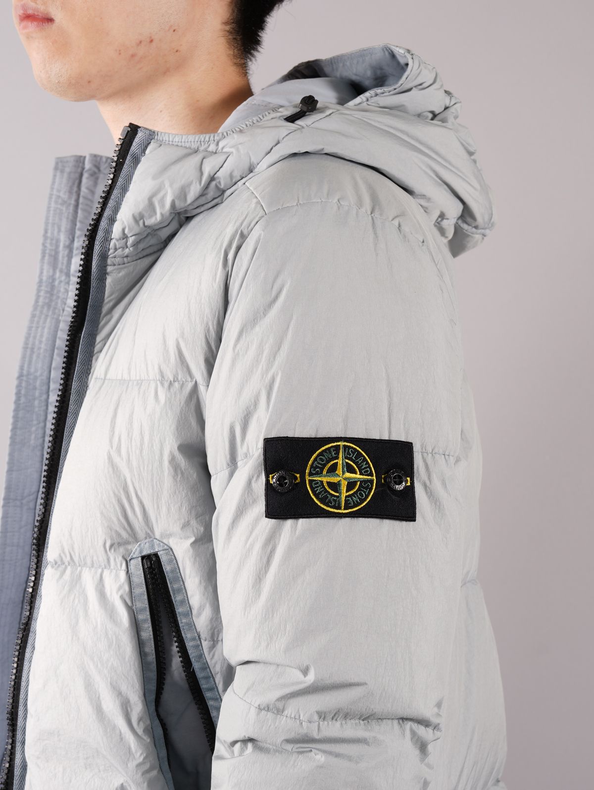 STONE ISLAND - ラスト1点 / GARMENT DYED CRINKLE REPS NY DOWN-TC / ダウンジャケット ( パールグレー) | Confidence