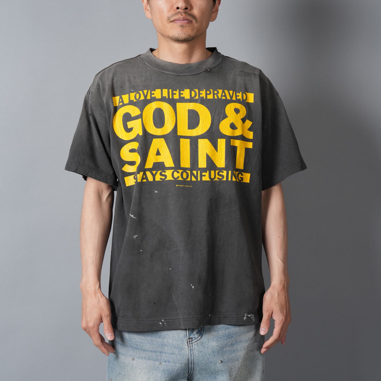 【残りわずか】SM-MK8-0000-004 / SS T-SHIRT / GOD SAINT / BLACK / Tシャツ (ブラック)