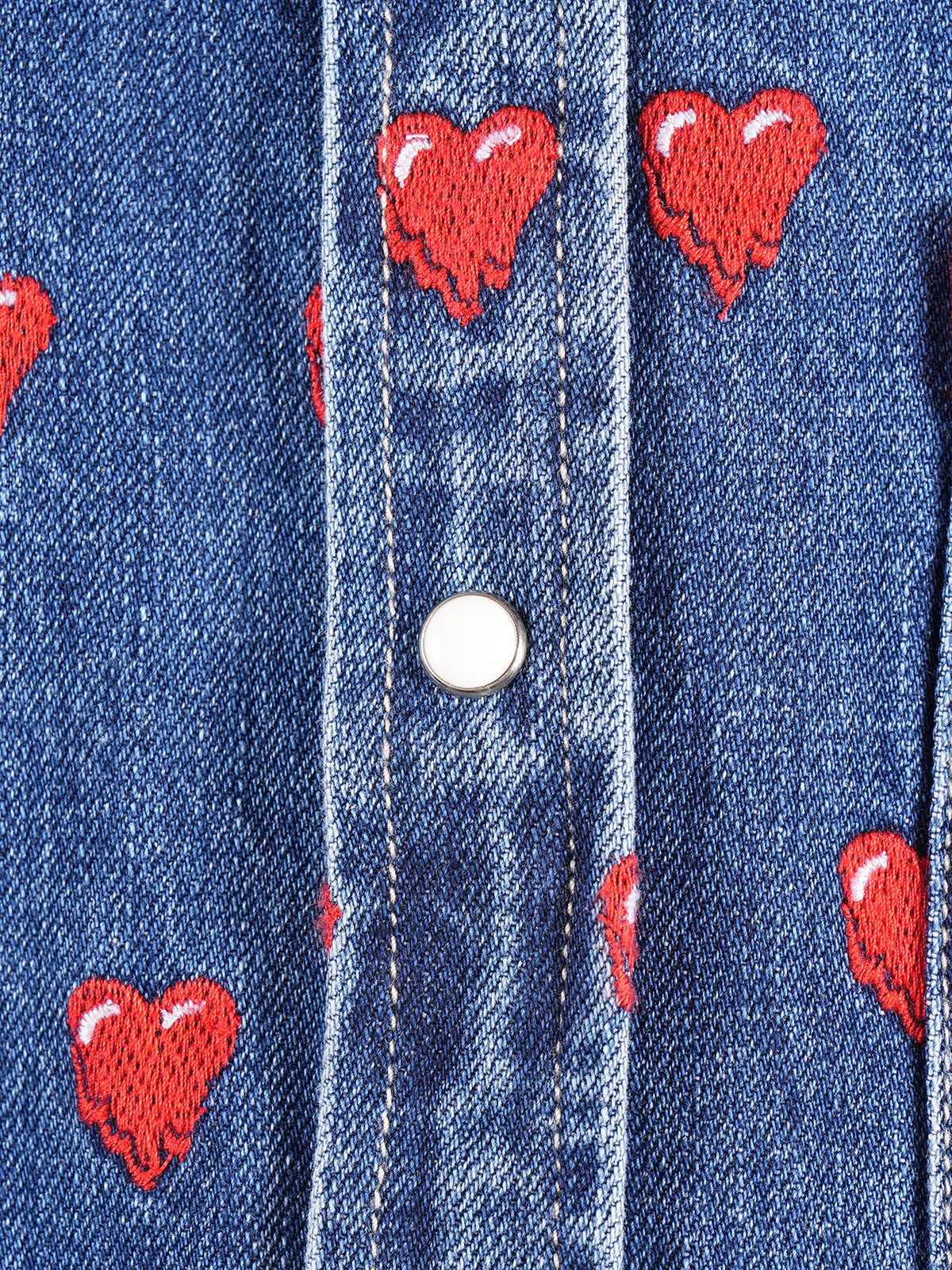 ラスト1点 / EU LOGO PATTERN BUTTON UP SHIRT / デニムシャツ   (インディゴ)