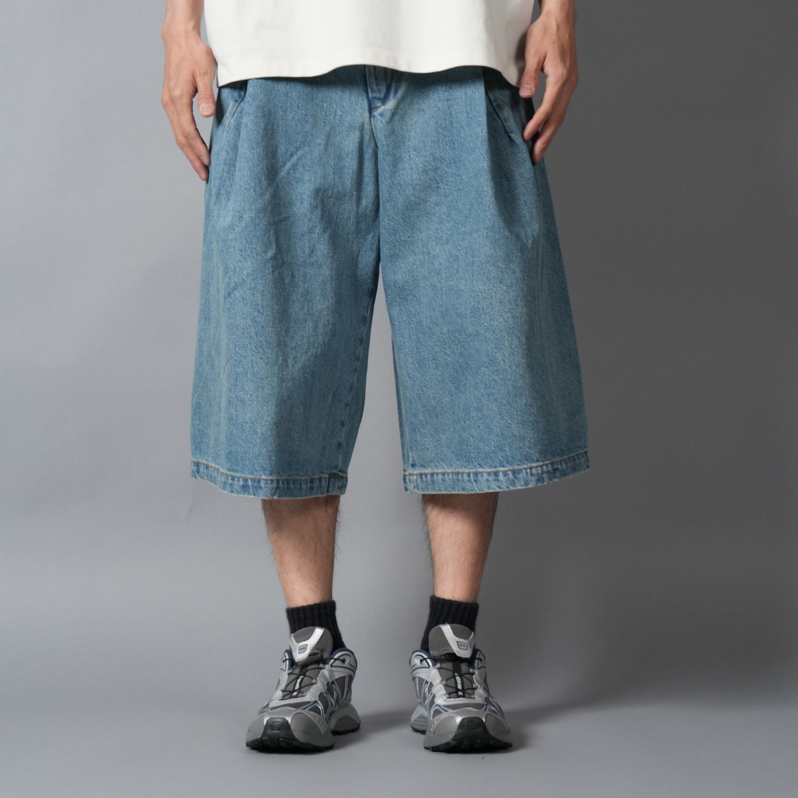 DENIM 410 BERMUDA JORTS / デニムショーツ (ヴィンテージタイブルーウォッシュ)