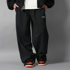 MID-RISE OVERSIZED SWEATPANT W/ LOGO PRINT / ミッドライズ オーバーサイズ スウェットパンツ (ウォッシュドブラック)