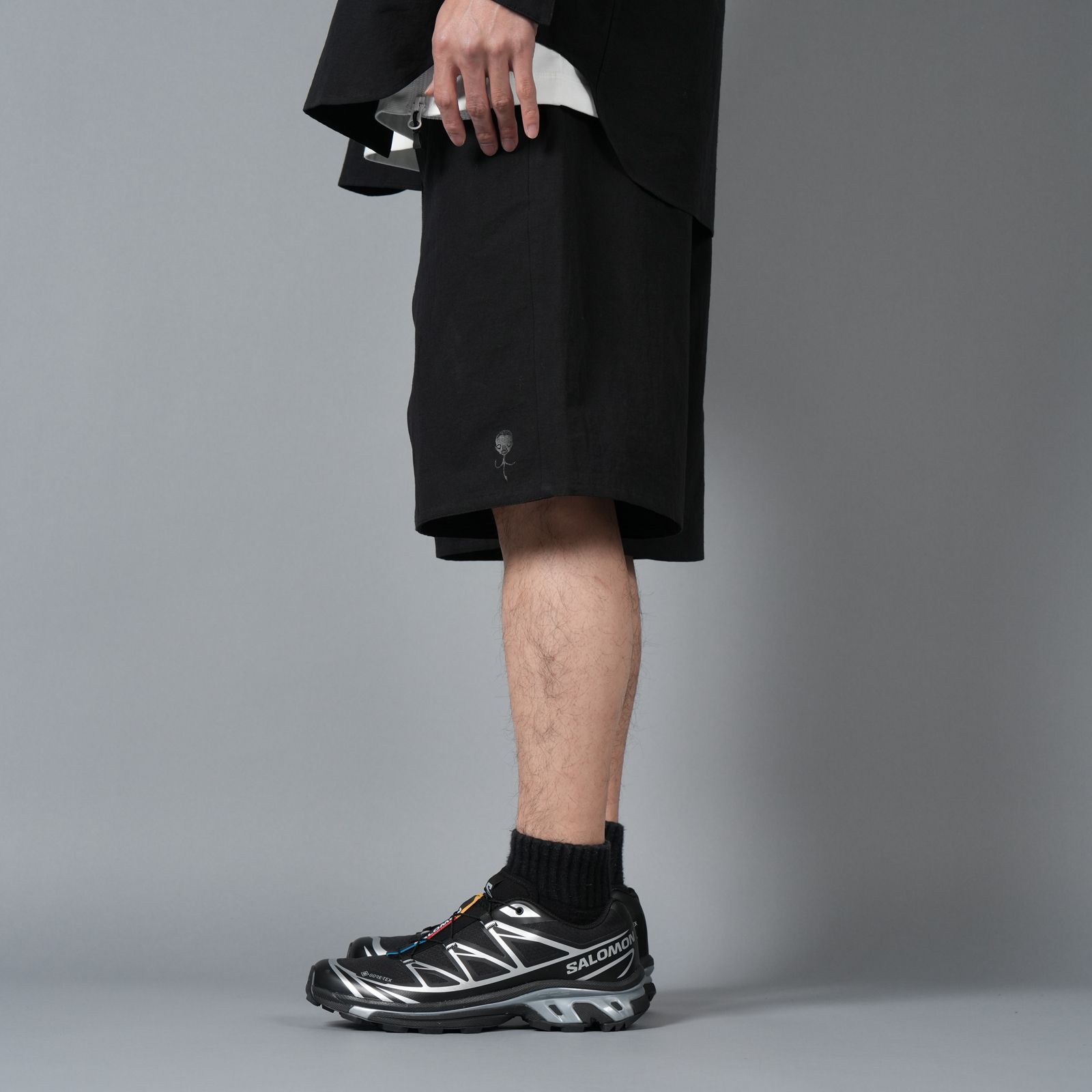 【限定】WATER REPELLENT NATURAL FABRIC SHORT PANTS / ショートパンツ (ブラック)