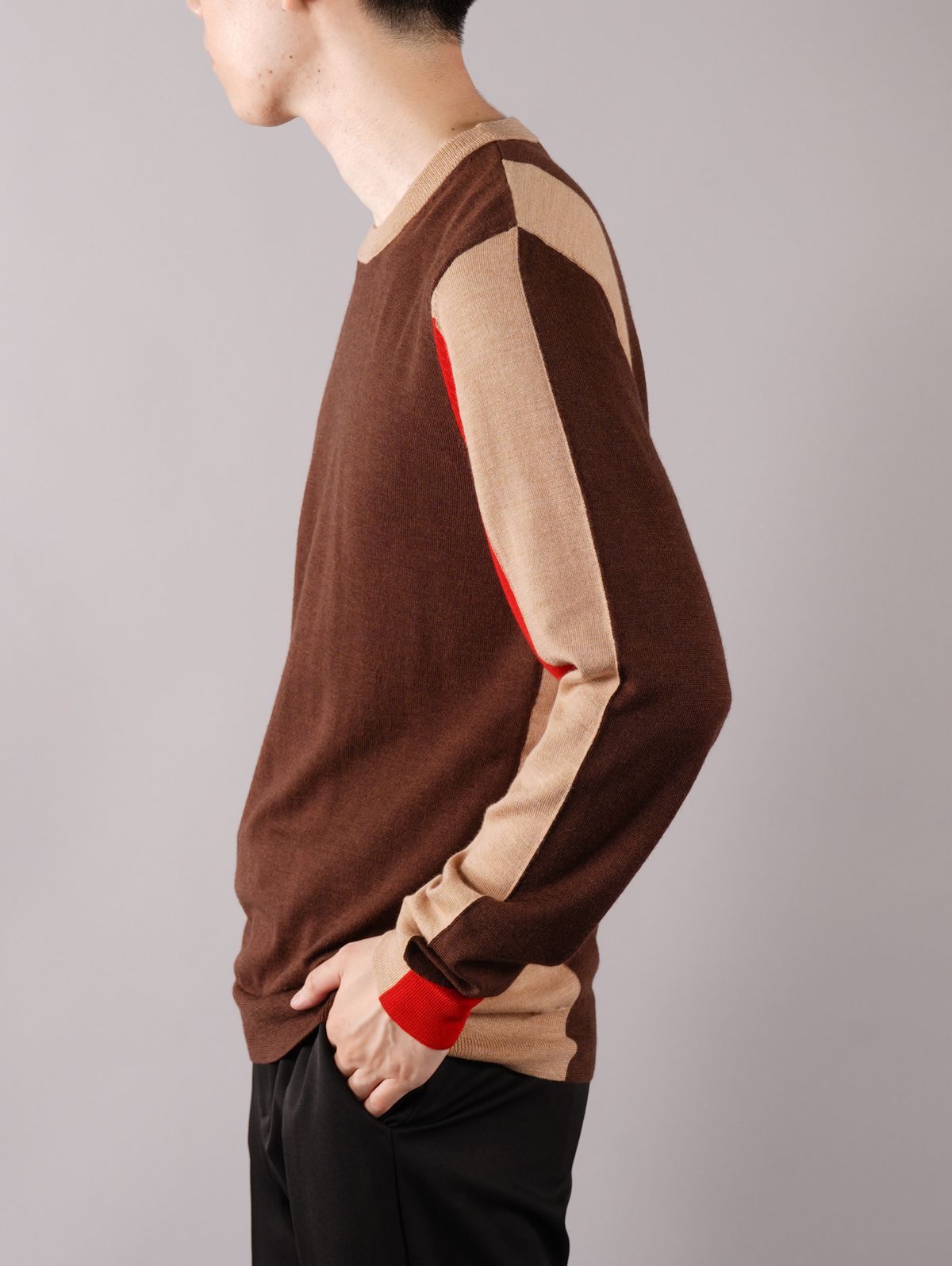 ラスト1点 / CREW NECK JUMPER / クルーネック ジャンパー (ブラウン)